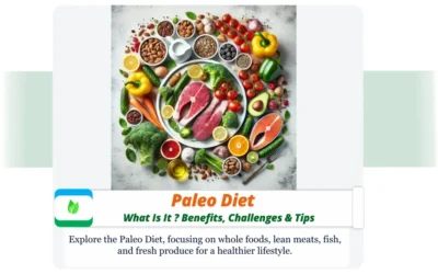 Paleo Diet: What Is It ? Benefits, Challenges & Tips Fresh Paleo Diet foods including meat, fish, vegetables, and fruits