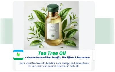 Tea Tree Oil: Who Need ? Benefits, Side Effects Tea Tree Oil bottle with fresh green leaves